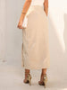 Saia Midi Linho Lápis Fenda Natural EstiloE, Saia Midi de Linho, Saia Midi, Saia Linho, Saia Feminina, Saia com Fenda, Saia Casual, Saia Linho Natural, Saia Bege, Saia Lápis