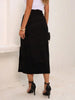 Saia Midi Linho Lápis Fenda Preto EstiloE, Saia Midi de Linho, Saia Midi, Saia Linho, Saia Feminina, Saia com Fenda, Saia Casual, Saia Linho Preta, Saia Preta, Saia Lápis