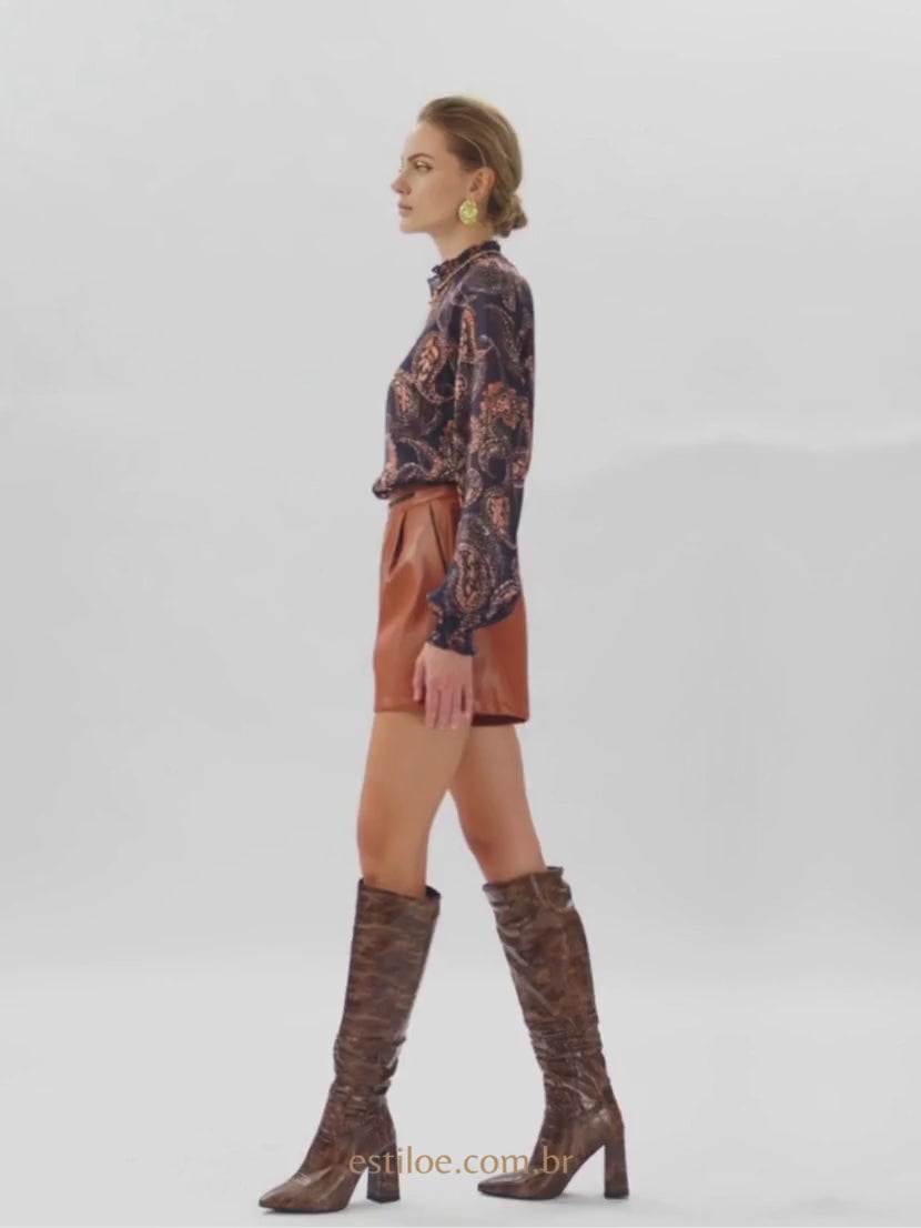 Blusa Manga Longa com Textura Paisley - EstiloE, Camisa Manga Longa, Camisa Feminina Manga Longa, Camisa Feminina Floral, Camisa Feminina Estampada, Camisa Feminina, Blusa Sofisticada, Blusa Manga Longa, Blusa Feminina Marinho, Blusa Feminina, Blusa Estampa Pasley, Blusa Elegante